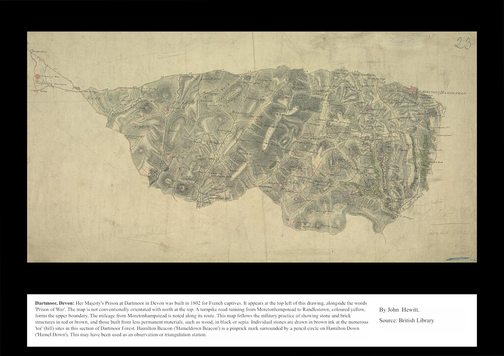 UK Vintage Map - Dartmoor Devon