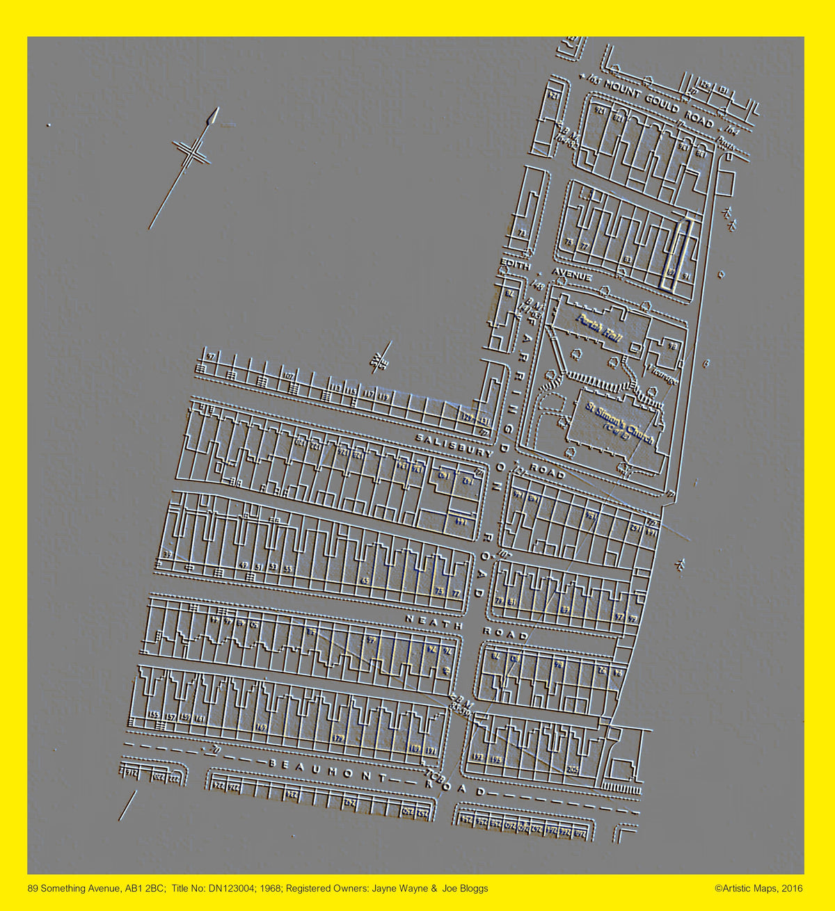 Emboss Alpha Map Emboss Title Plan – Artistic Maps