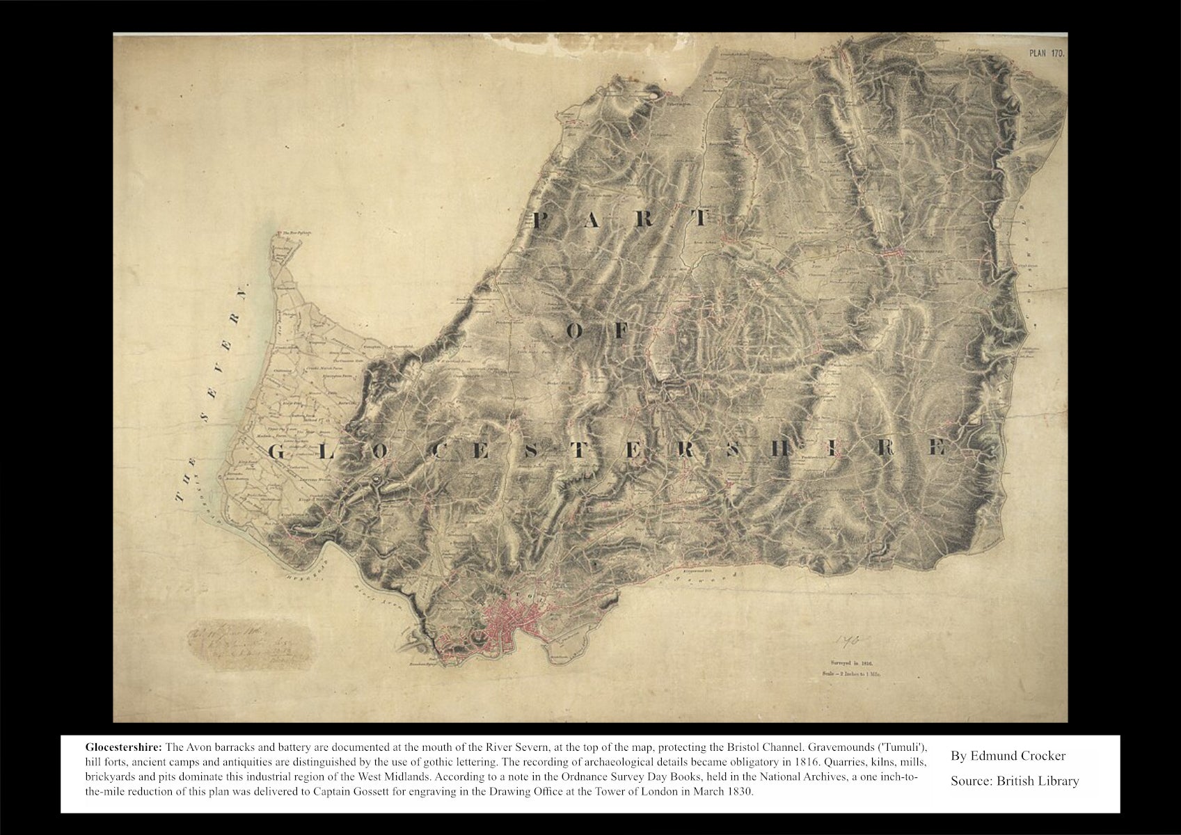 UK Vintage Map - Glocestershire