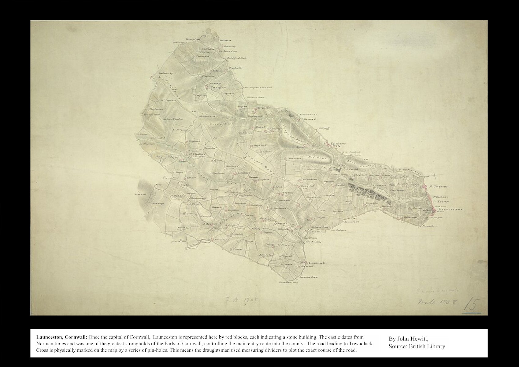 UK Vintage Map - Launcestone