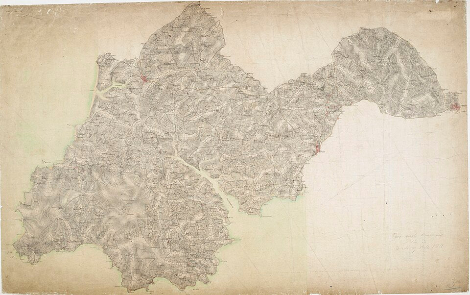 UK Vintage Map - Falmouth Coast Cornwall