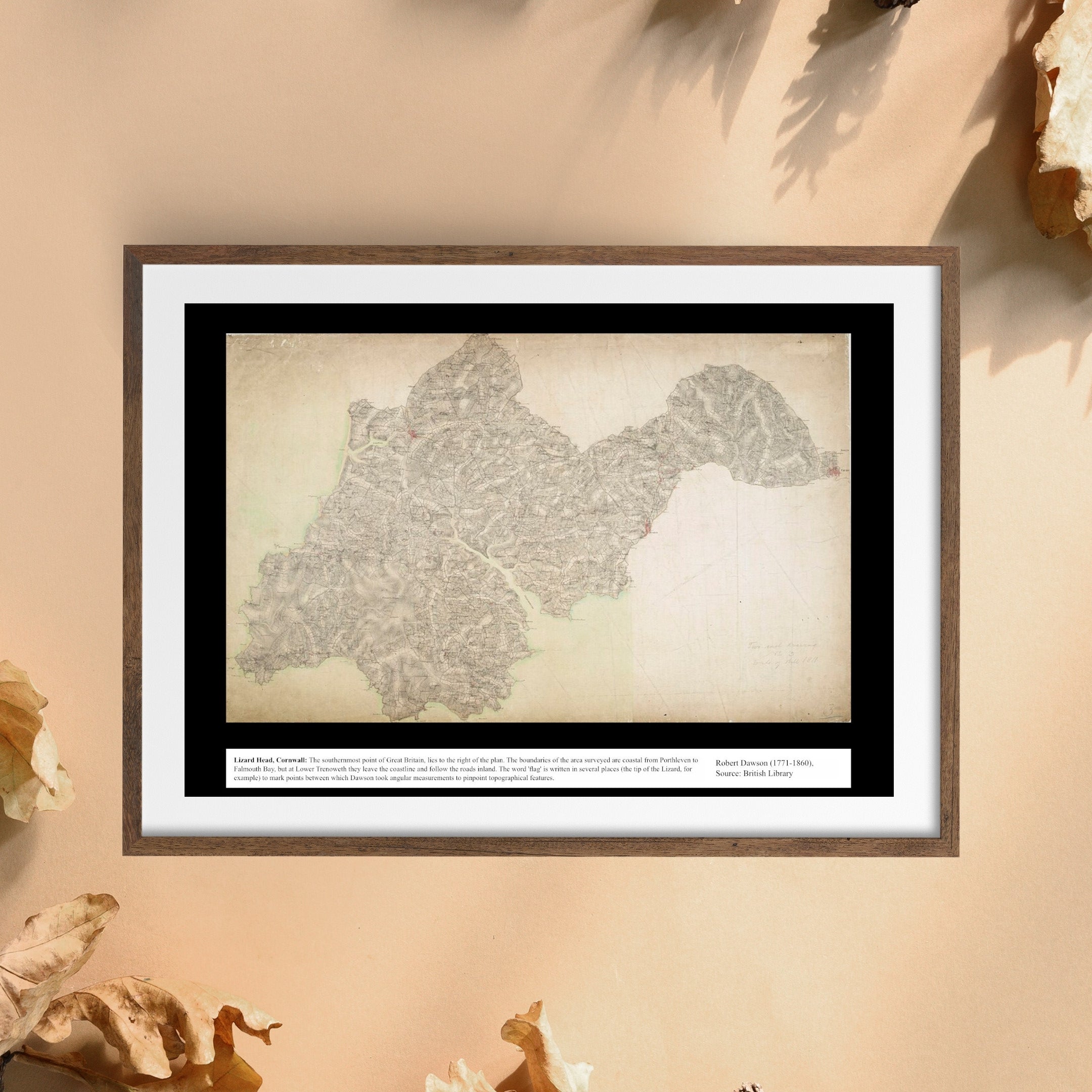 UK Vintage Map - Falmouth Coast Cornwall