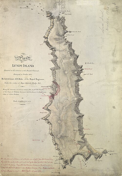 UK Vintage Map - Lundy Island
