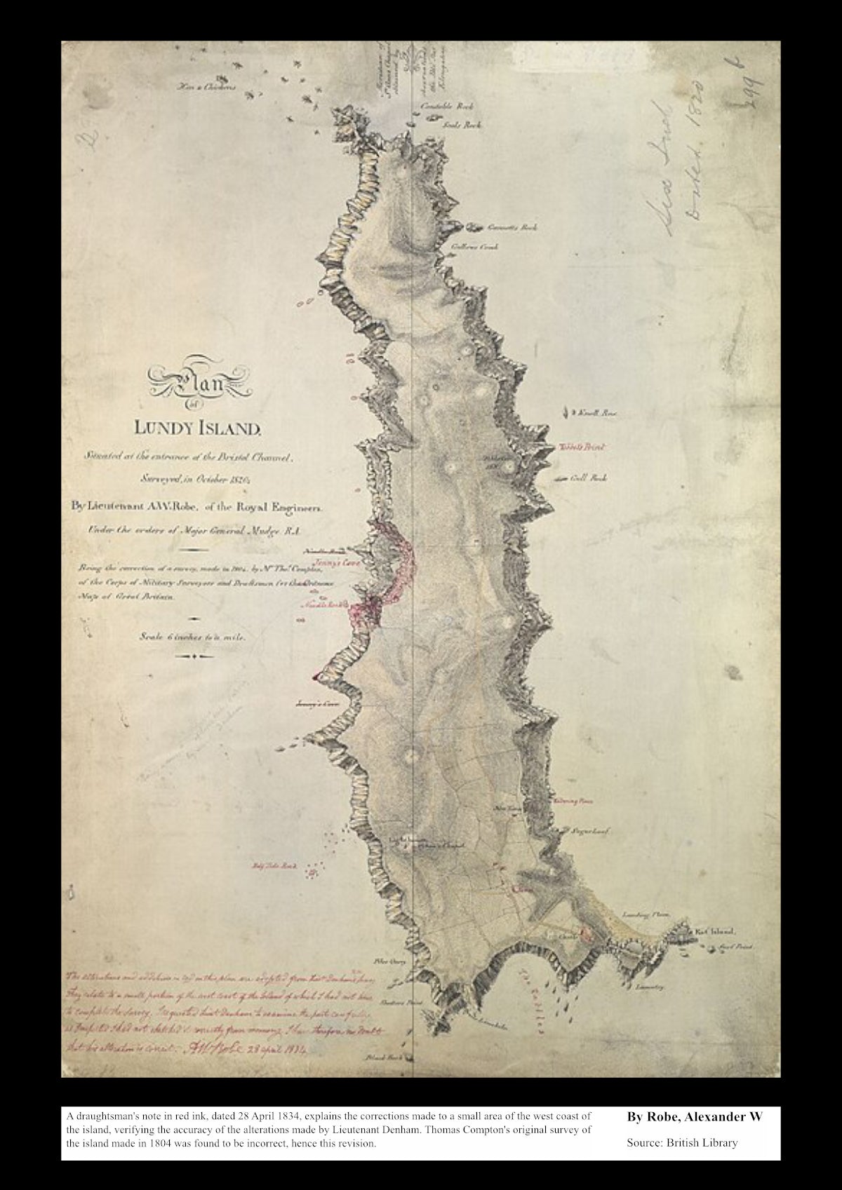 UK Vintage Map - Lundy Island