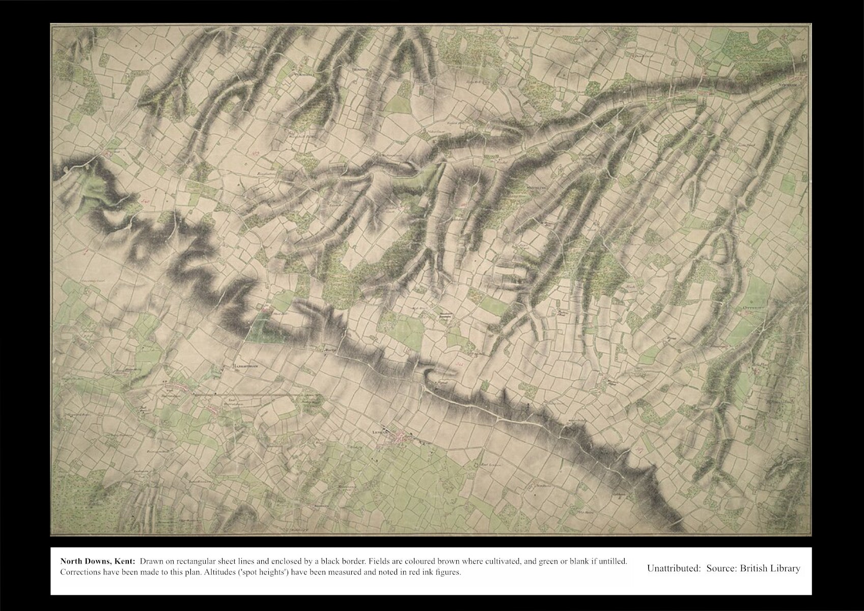 UK Vintage Map - North Downs Kent