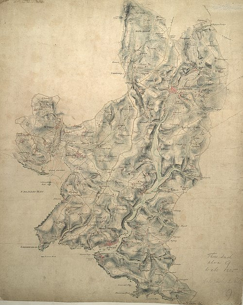 UK Vintage Map - Restormel Castle Cornwall