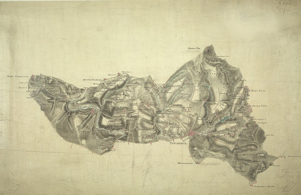 UK Vintage Map - River Tamer Devon Cornwall