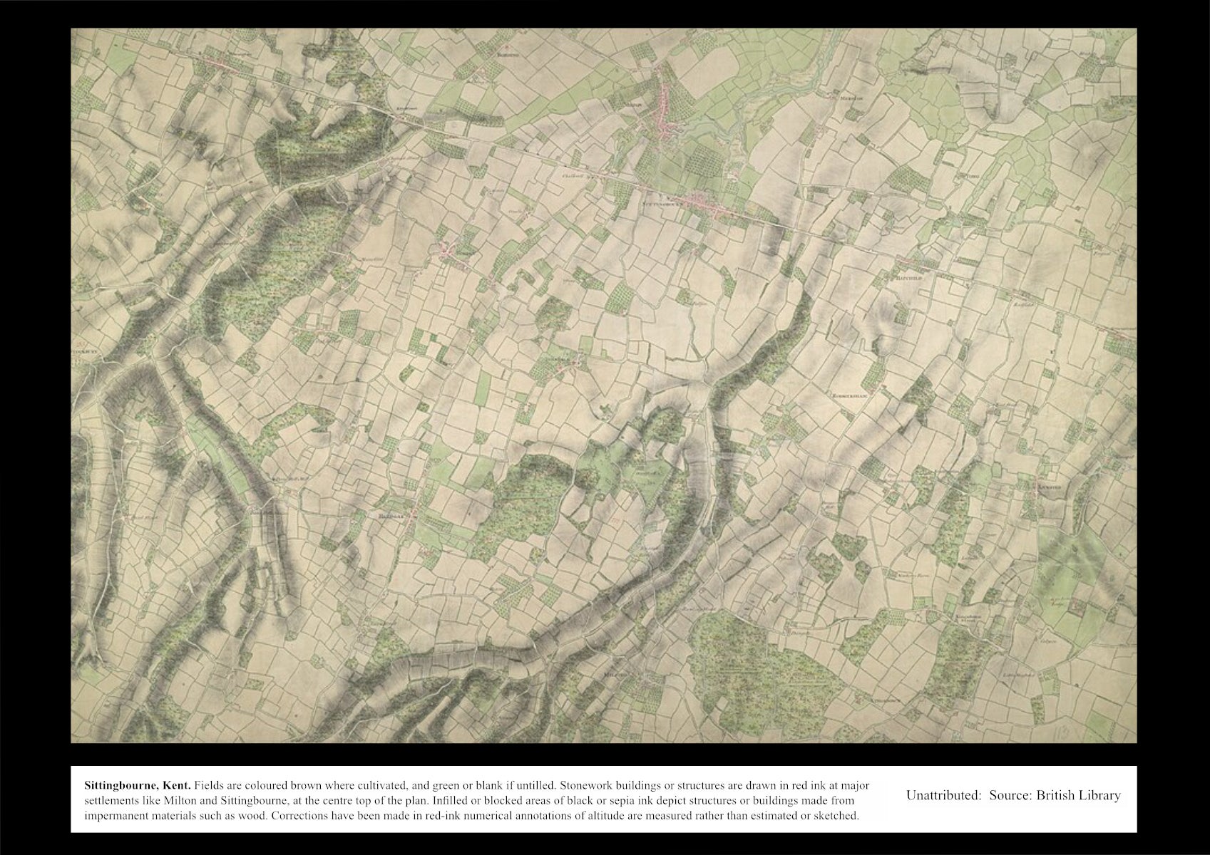 UK Vintage Map - Sittingbourne Kent Topo